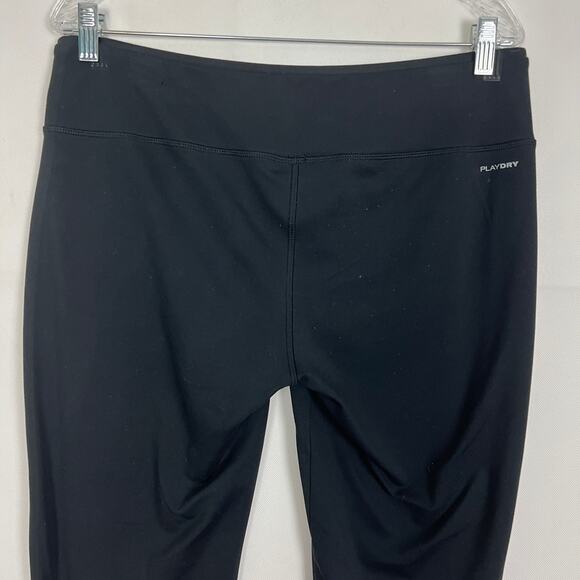 Reebok Fitted Bootcut High-Rise Black Leggings Size Large Athleisure Breathable - Picture 6 of 9